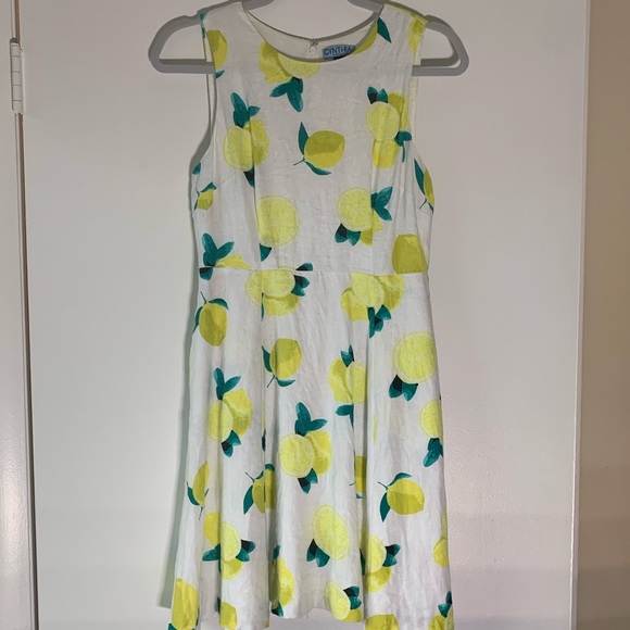 Cynthia Rowley Lemon print linen dress - Picture 2 of 5